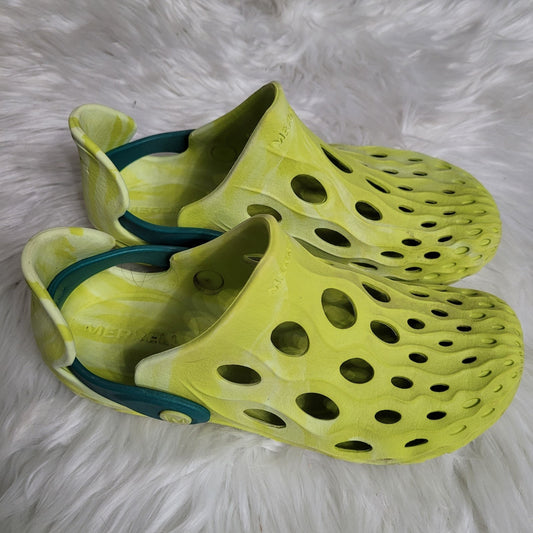 Merrell Hydro Moc Big Kids Size 1 Yellow Green Slip On Clogs Water Shoes