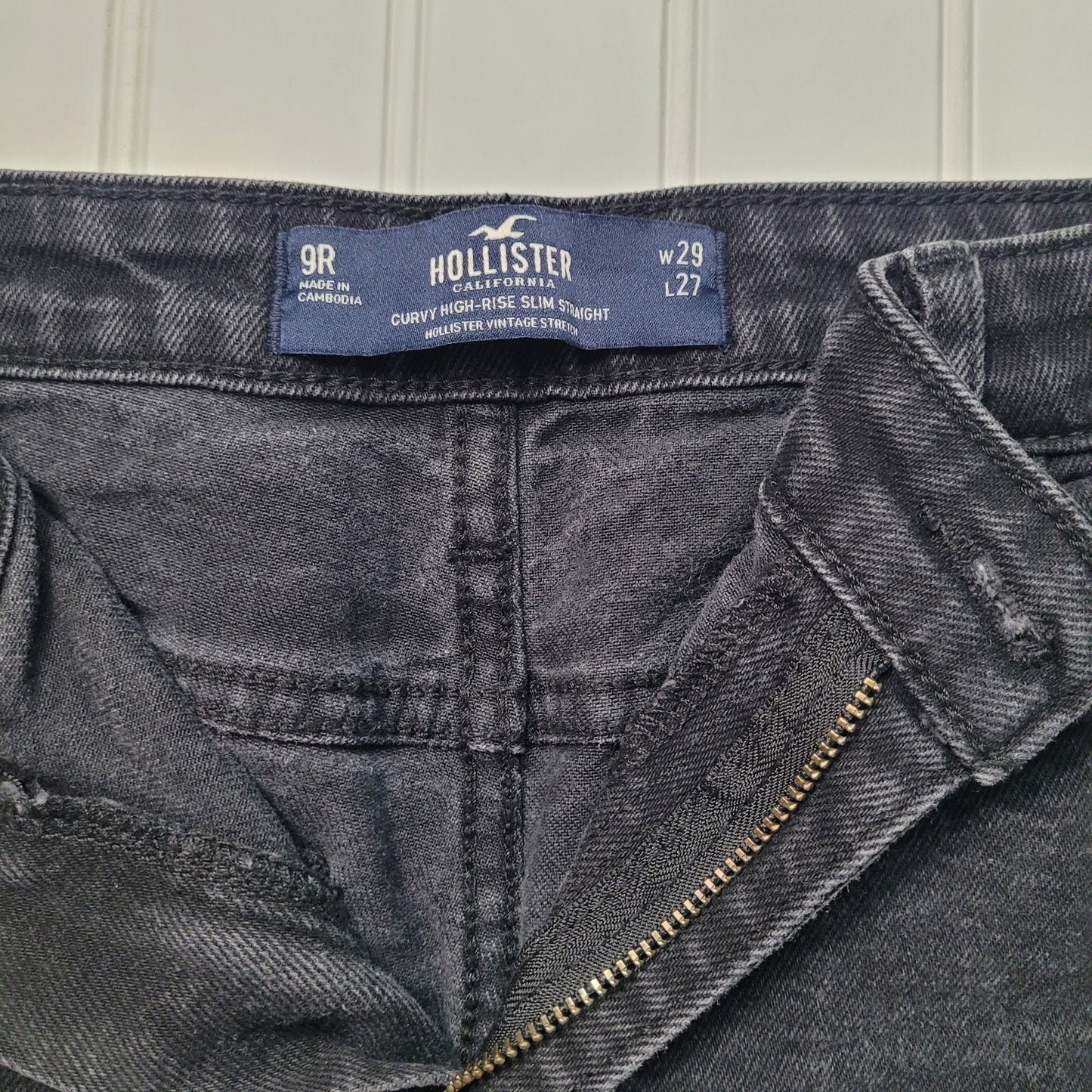 Hollister Womens 29 Curvy Ultra High Rise Mom Jean Shorts Black Distressed Y2K
