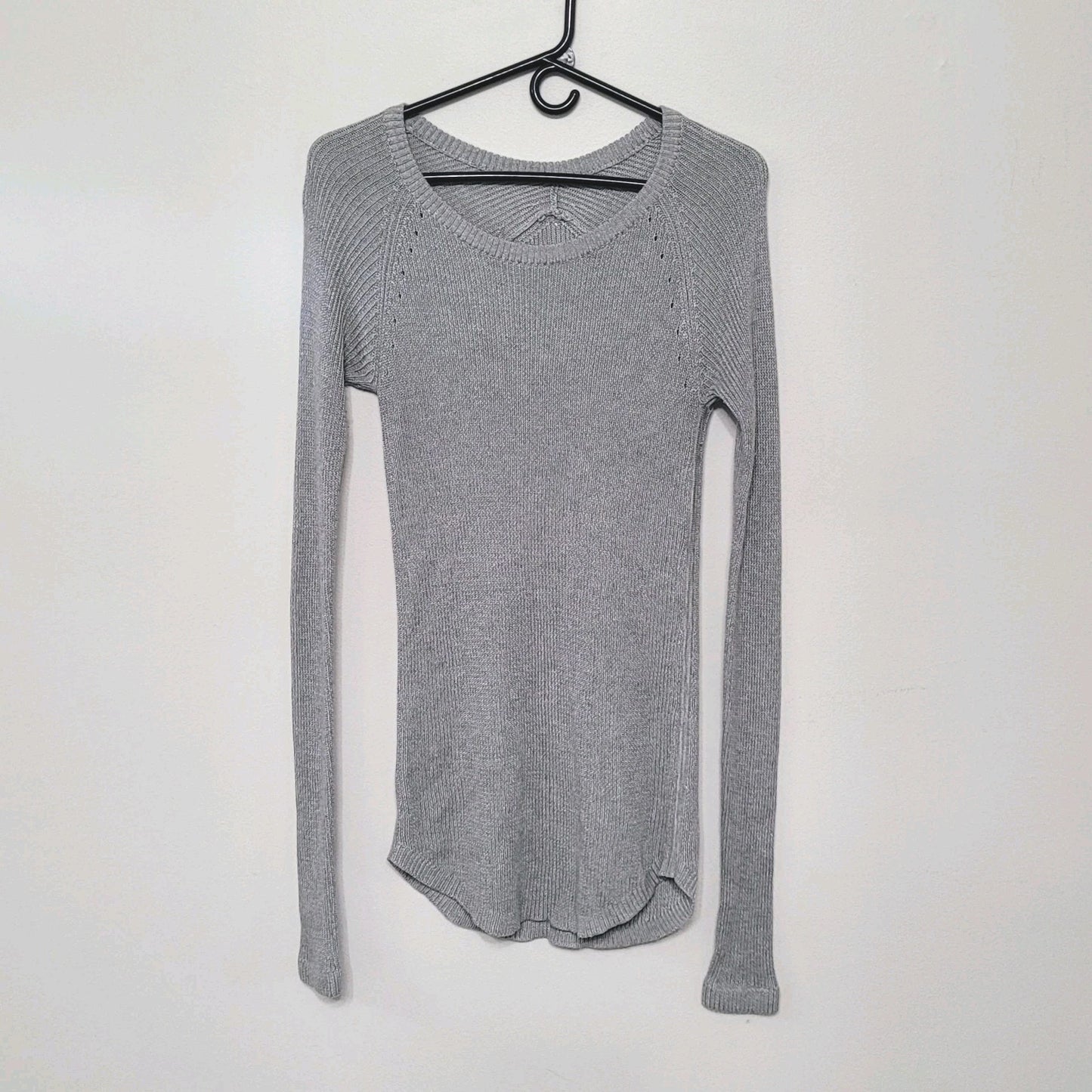 Lululemon Sweater Womens Medium Gray Cabin Yogi Cashmere Bamboo Running Pullover