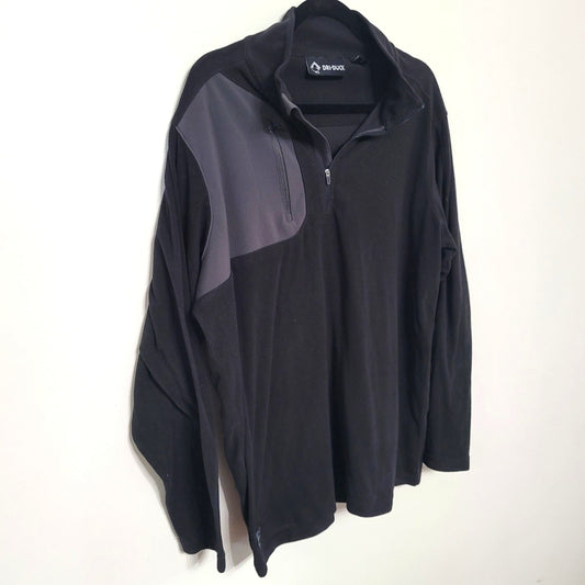 Dri Duck 1/4 Zip Pullover Mens Large Outdoor Fleece Mock Neck Black Long Sleeve
