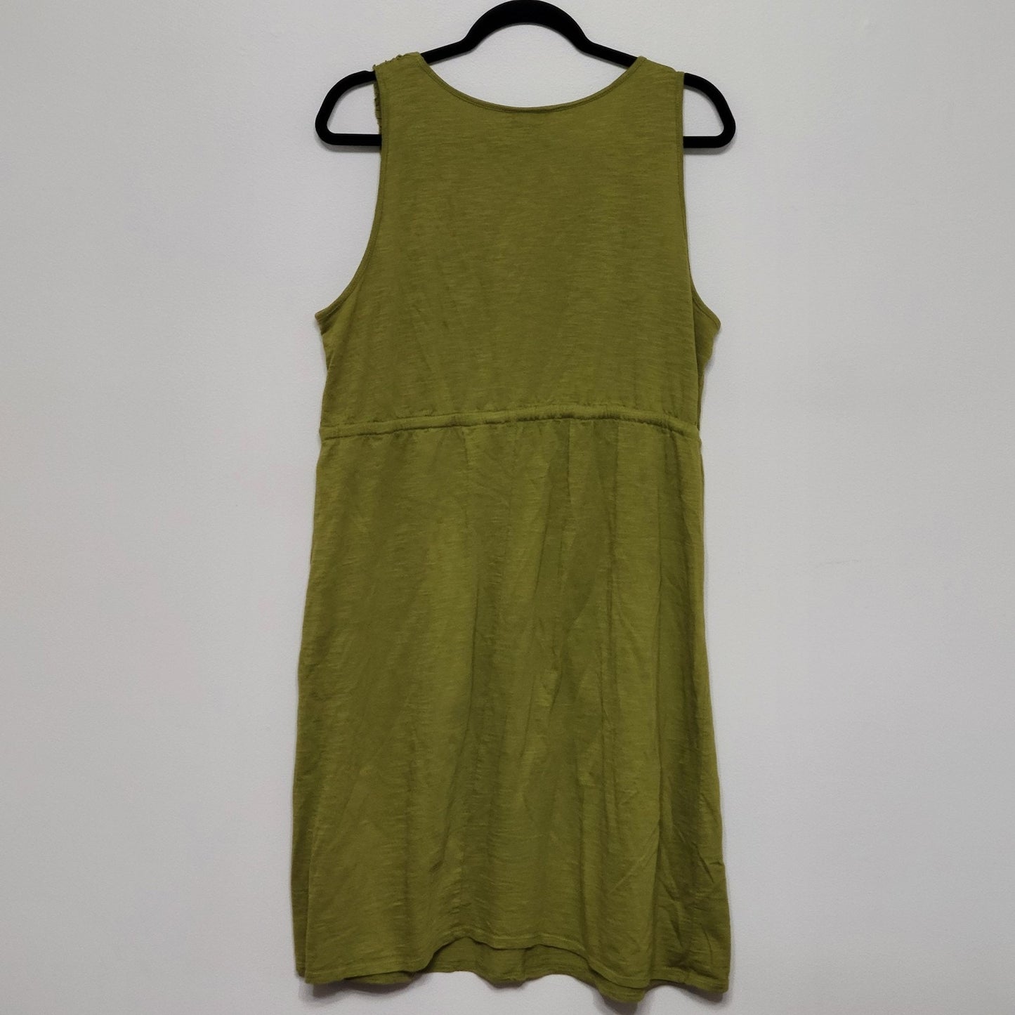 Lane Bryant Dress Size 14/16 Olive Green Ruffle Neck Sleeveless Boho