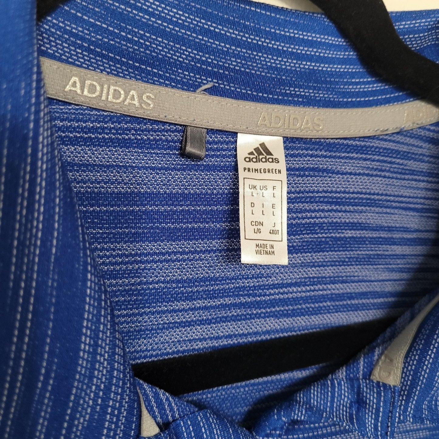 Adidas Golf Polo Shirt Women's Medium Blue Heathered Stretch Athletic