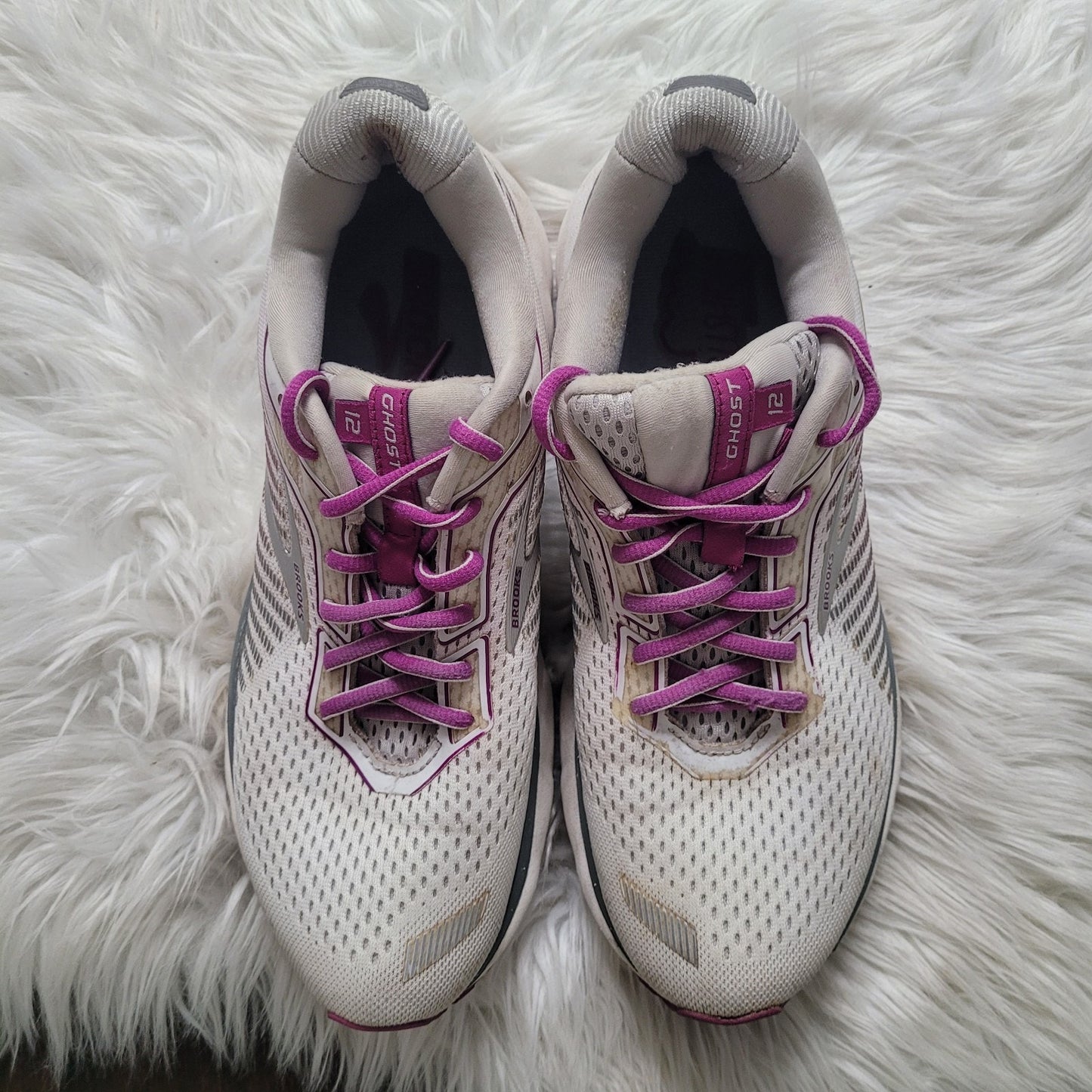 Brooks Ghost 12 Women’s 10 Running Shoes Gray Purple 1203051B186 Sneakers