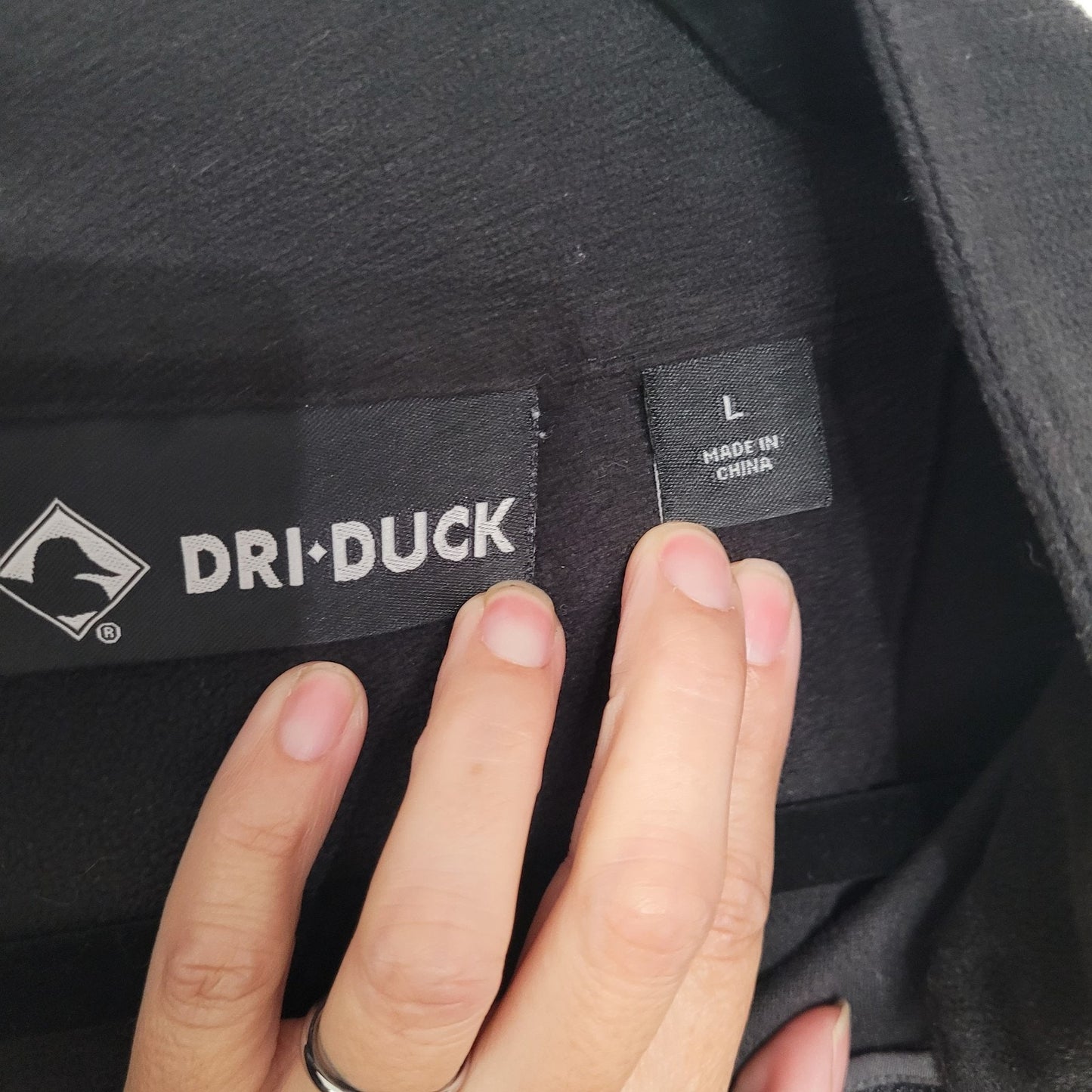 Dri Duck 1/4 Zip Pullover Mens Large Outdoor Fleece Mock Neck Black Long Sleeve