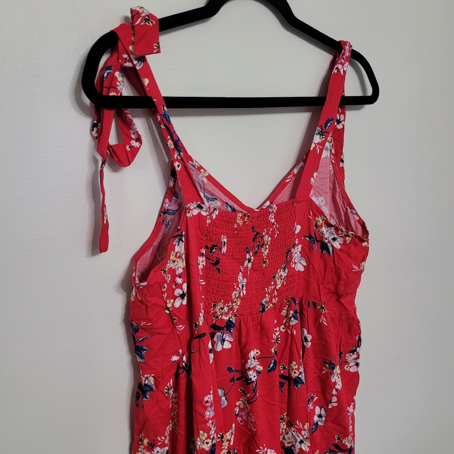 ISABEL MATERNITY RED FLORAL PRINT SMOCKED MAXI DRESS - SIZE XS