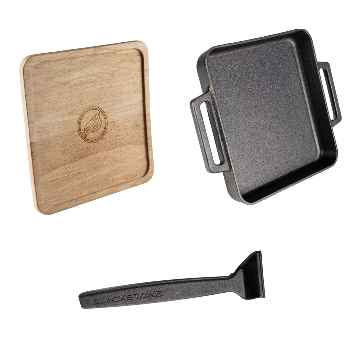 Blackstone Cast Iron Deep Dish Pizza Kit with Removable Handle & Wood Trivet NIB