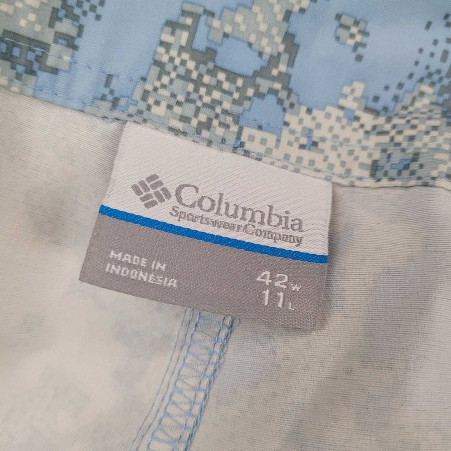 Columbia PFG Mens 42 Board Shorts Blue Camo Offshore Swim Trunks