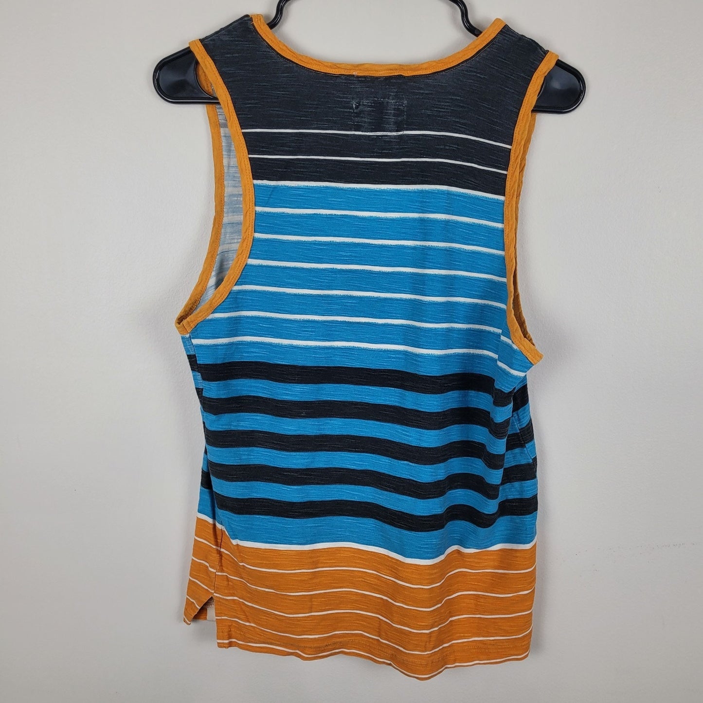 Free Planet Mens S Tank Top Striped Multicolor Sleeveless Summer Y2K