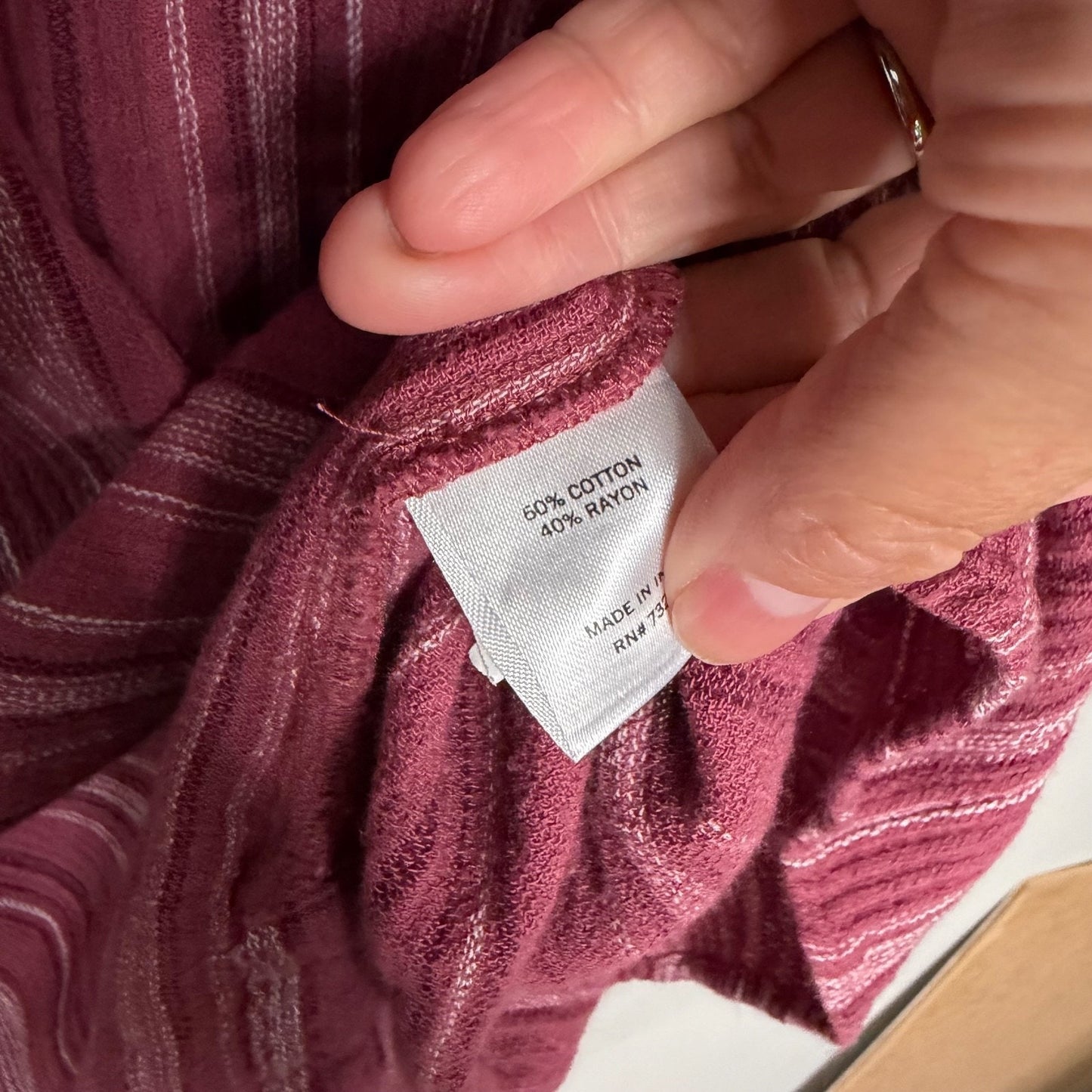 Sonoma Goods for Life Womens XXL Pink Striped Button Shirt Fall Essential