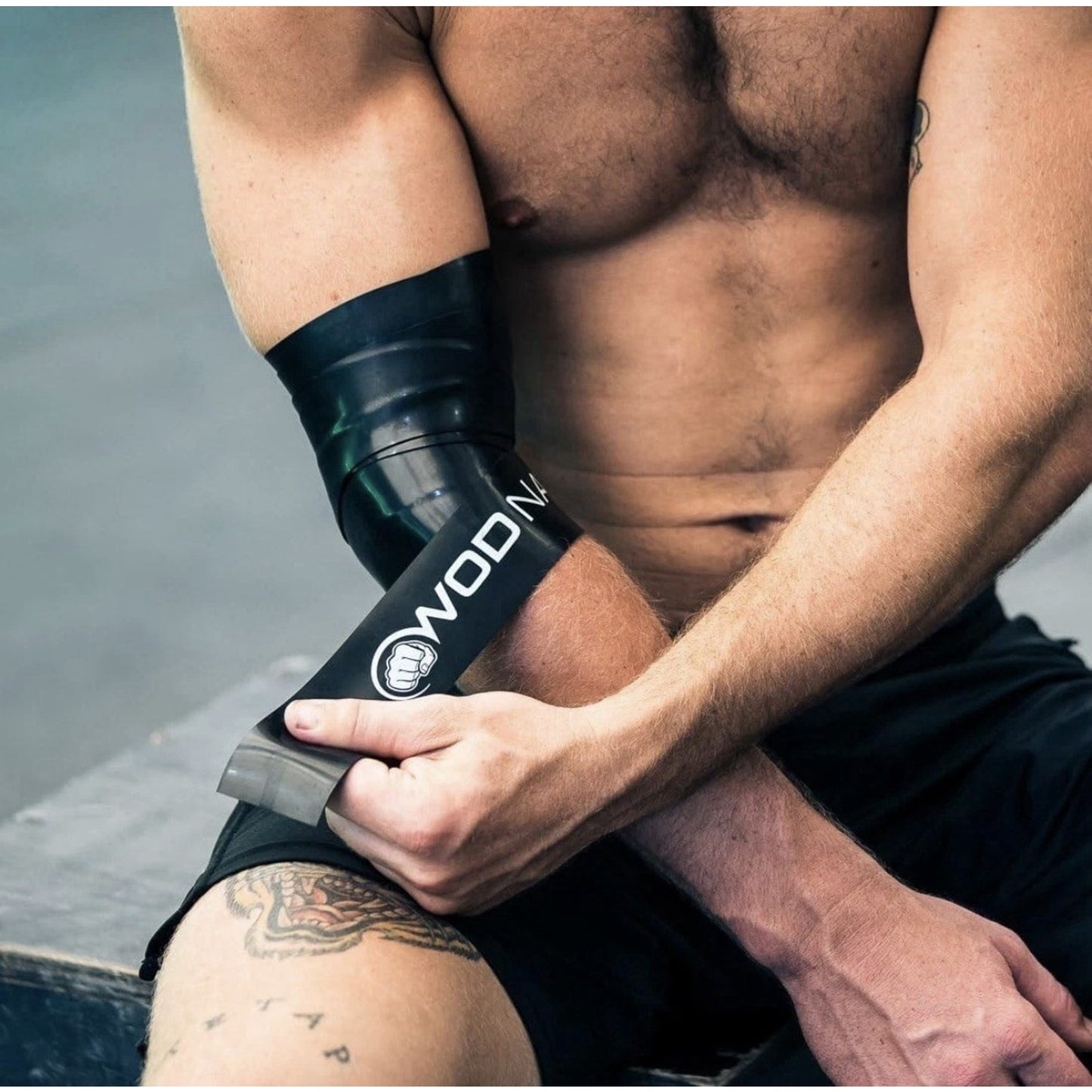 WOD Nation Muscle Floss Bands Recovery Band 1 Pack-Heavy W/ Carrying Bag, Black