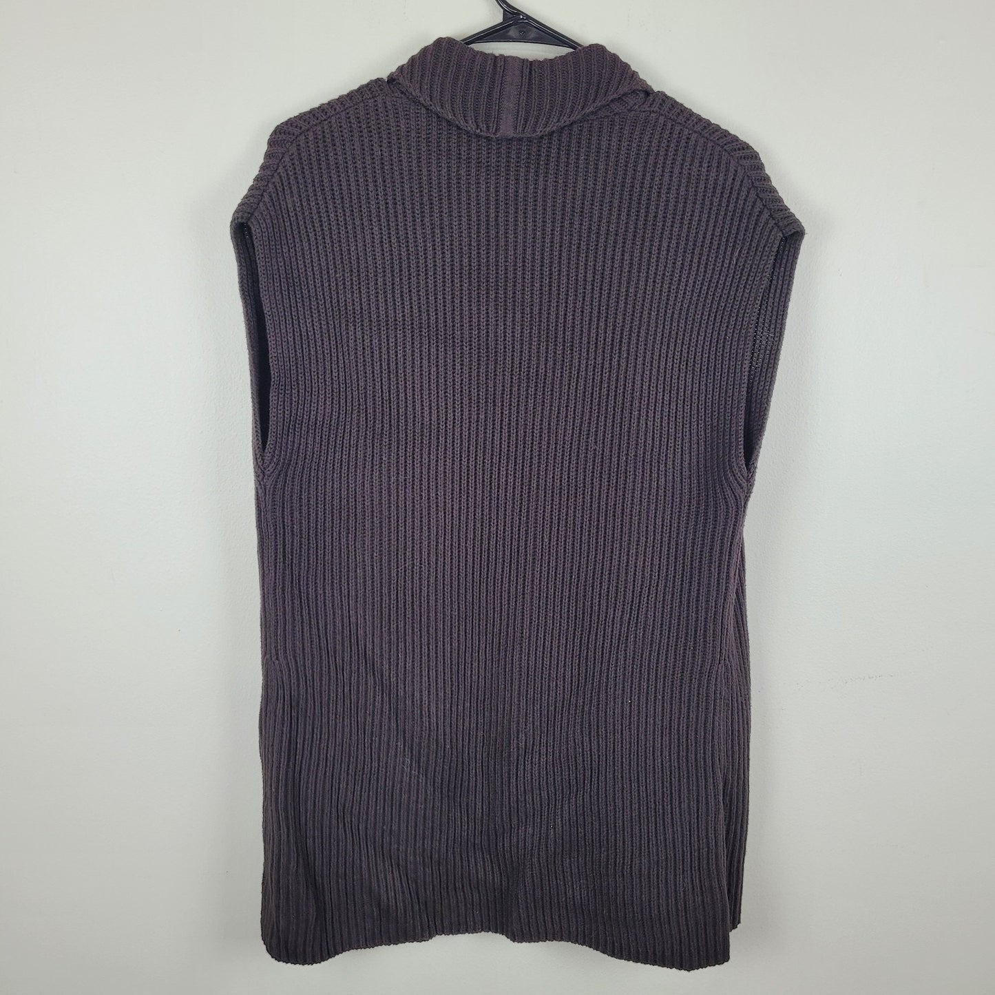 Chico’s Womens 0 (S) Chocolate Brown Cashmere Blend Sleeveless Cardigan Vest