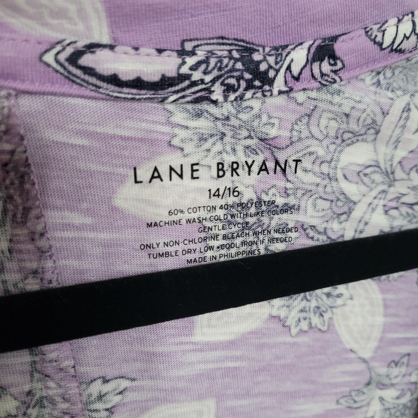 Lane Bryant Purple Paisley Chiffon Top 26/28 Kimono Sleeves Boho NWT