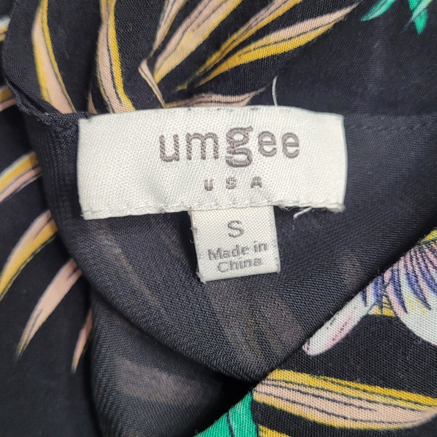 Umgee Women’s Small Black Floral Print Sleeveless Mini Dress