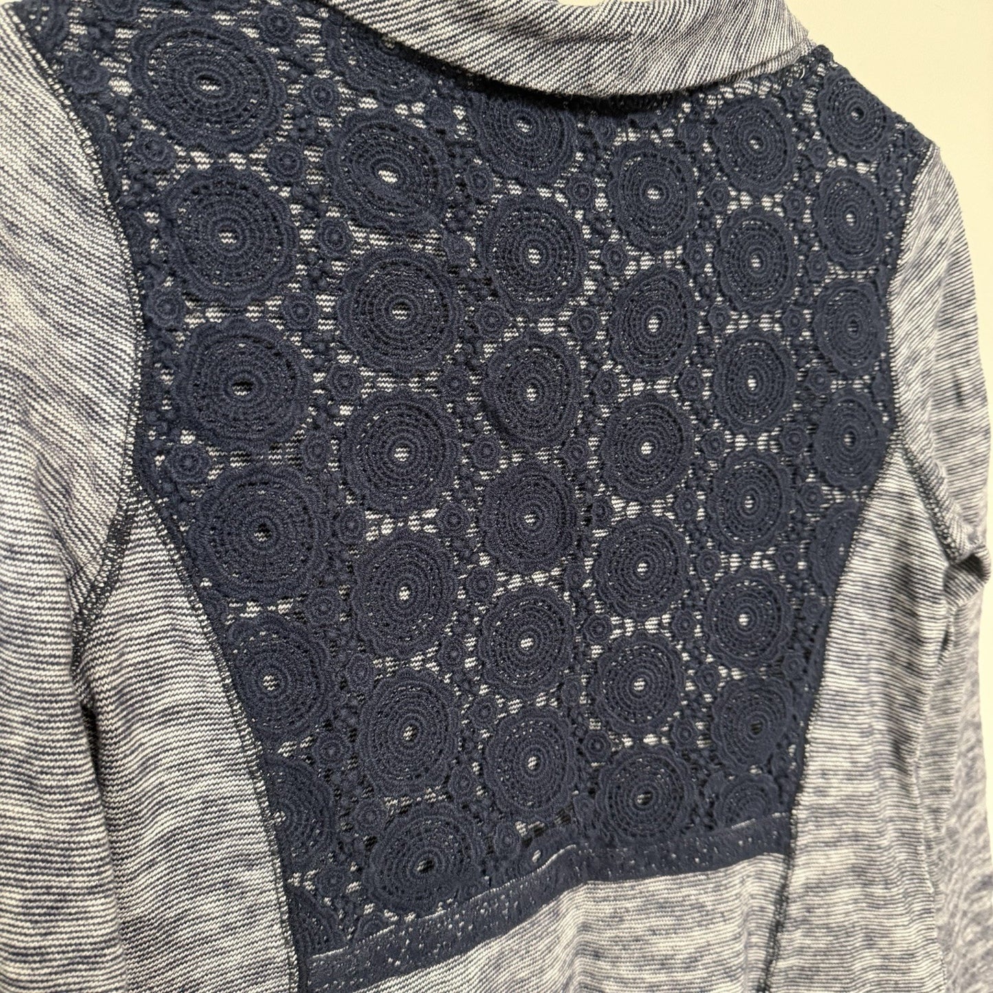 Anthropologie Saturday Sunday Gray Cowl Neck Crochet Trim Swing Dress