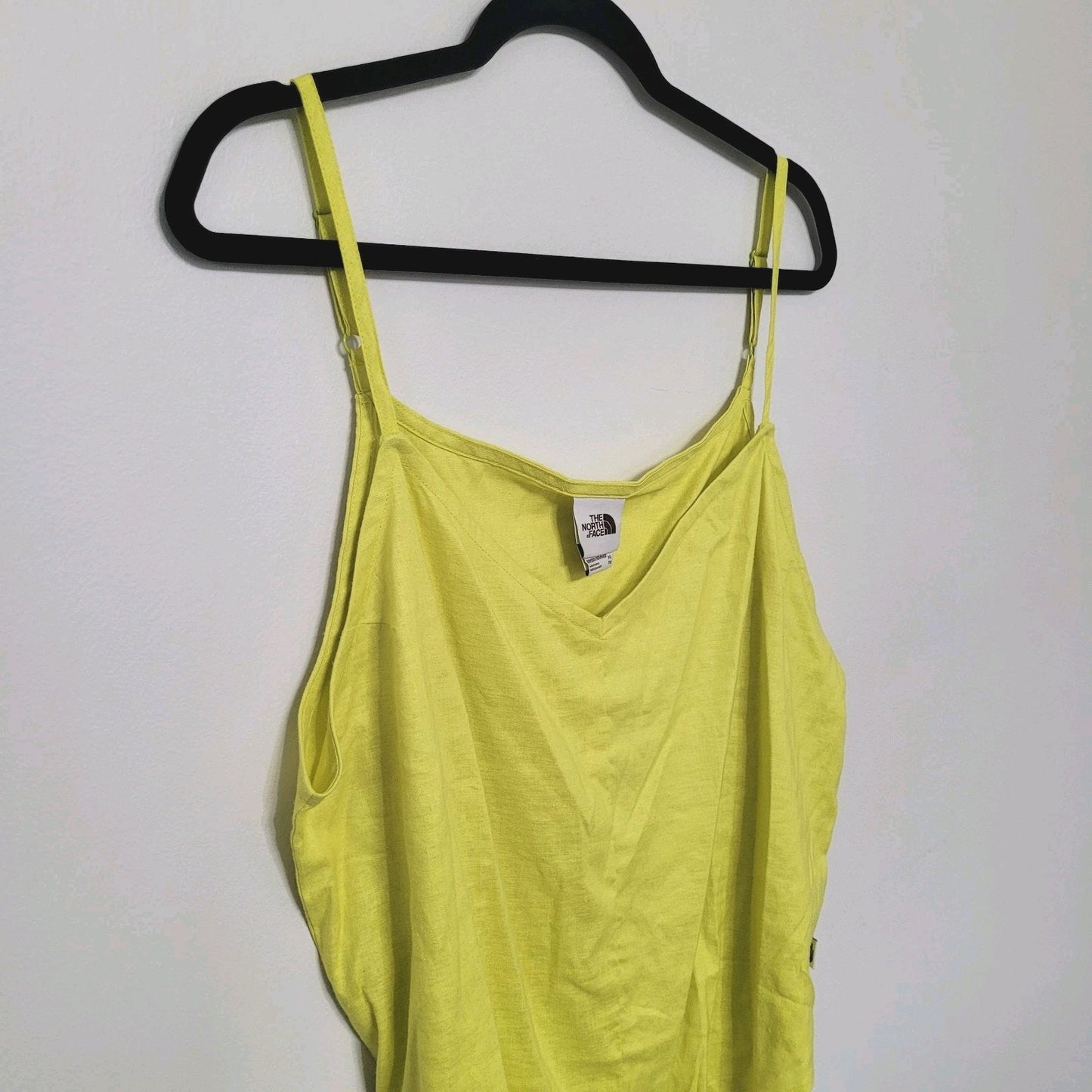 The North Face Tank Top XL Yellow Tie Knot Boho V-Neck Hemp Blend