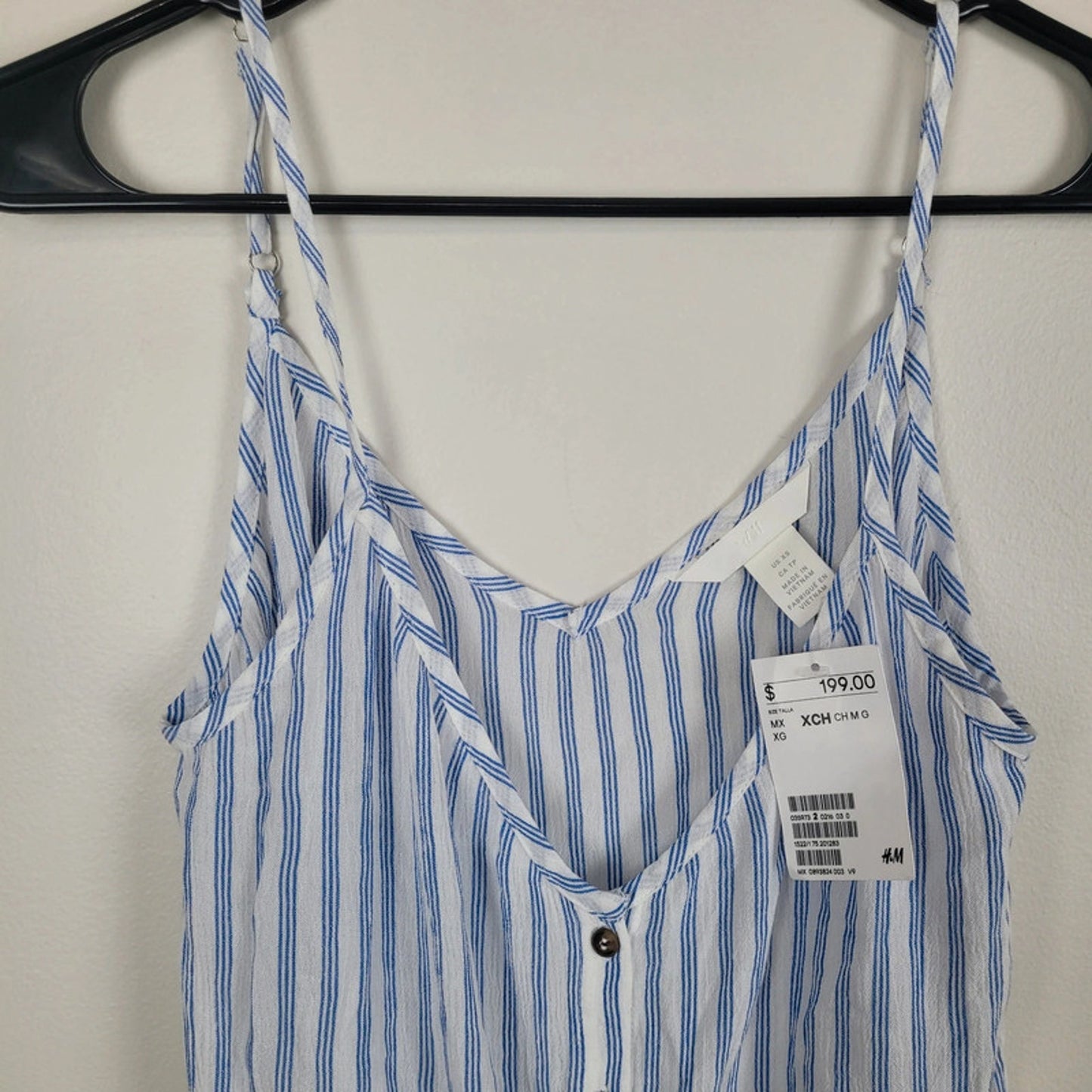 H&M XS Tie Front Spaghetti Strap Tank