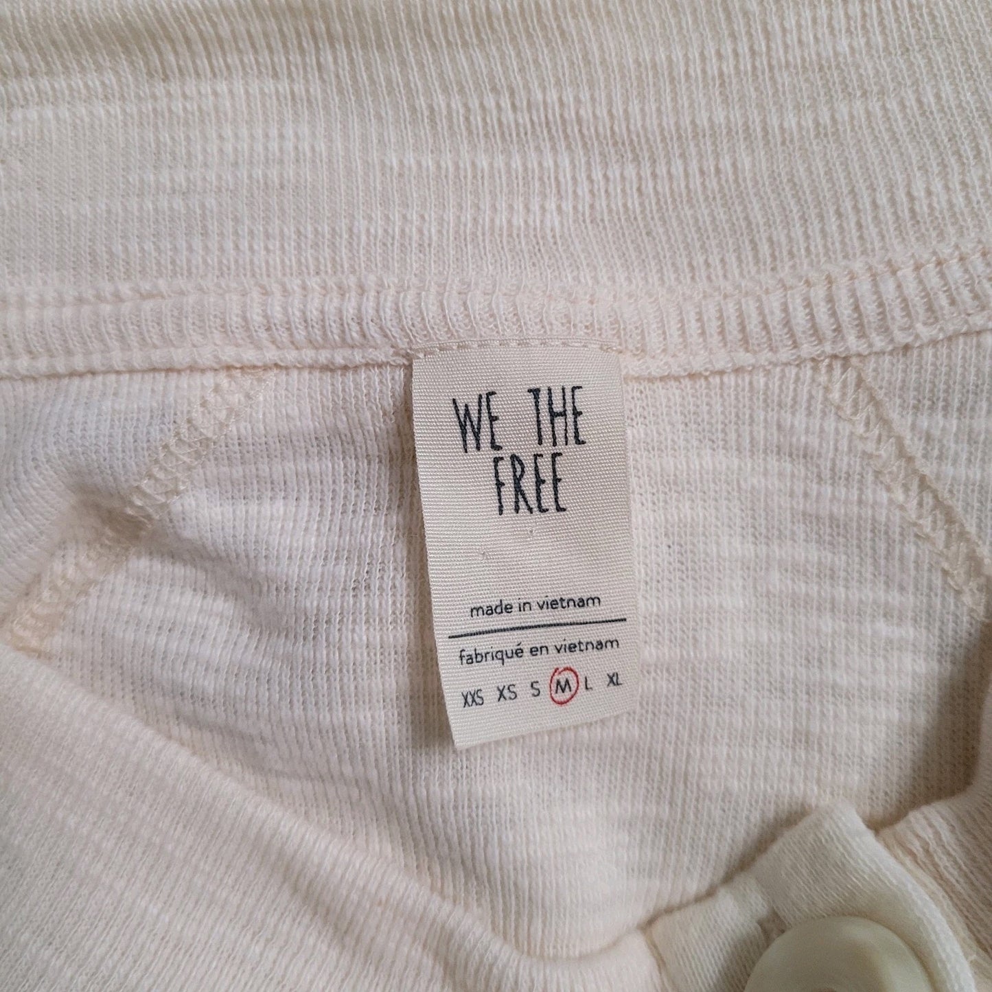 Free People We The Free Don't Forget Me Top Medium Cream Button Detail