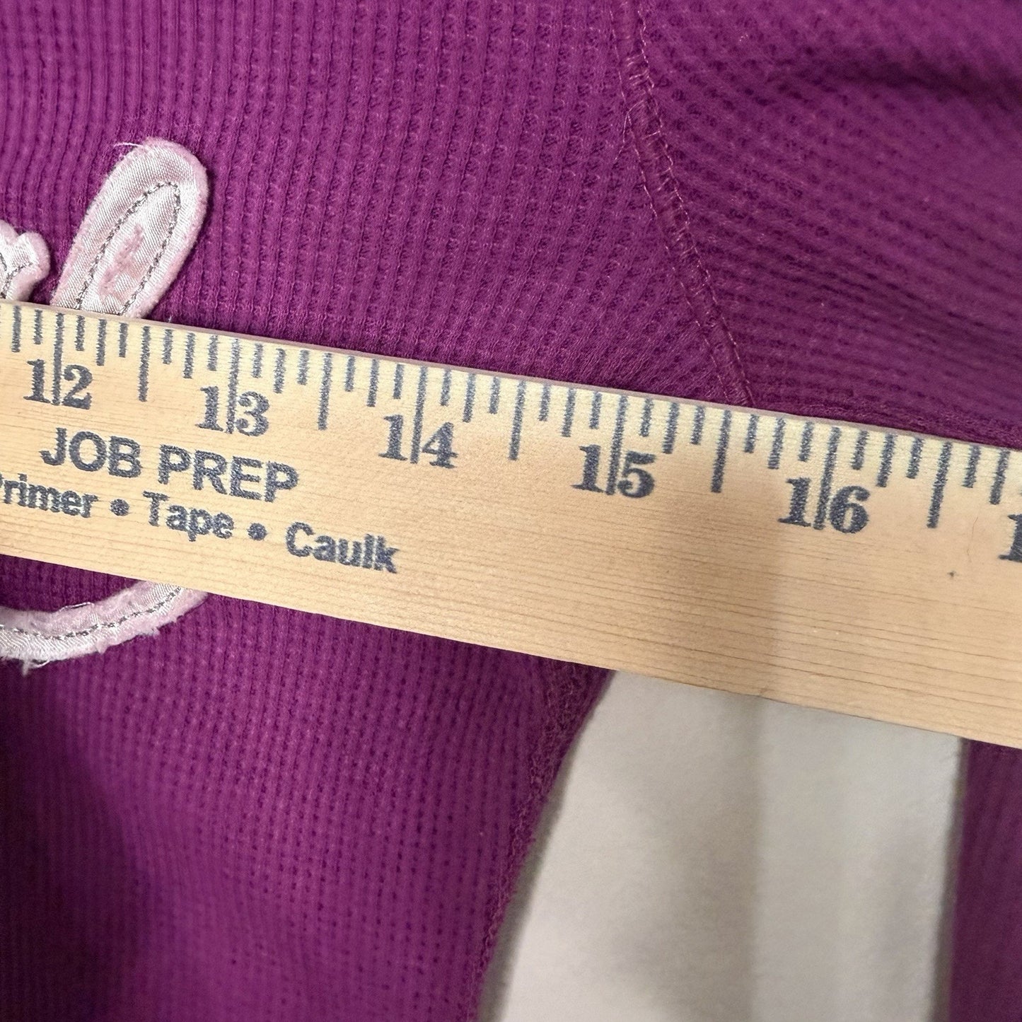Aeropostale Retro Y2K Womens M Purple Waffle Henley Spellout Logo Top