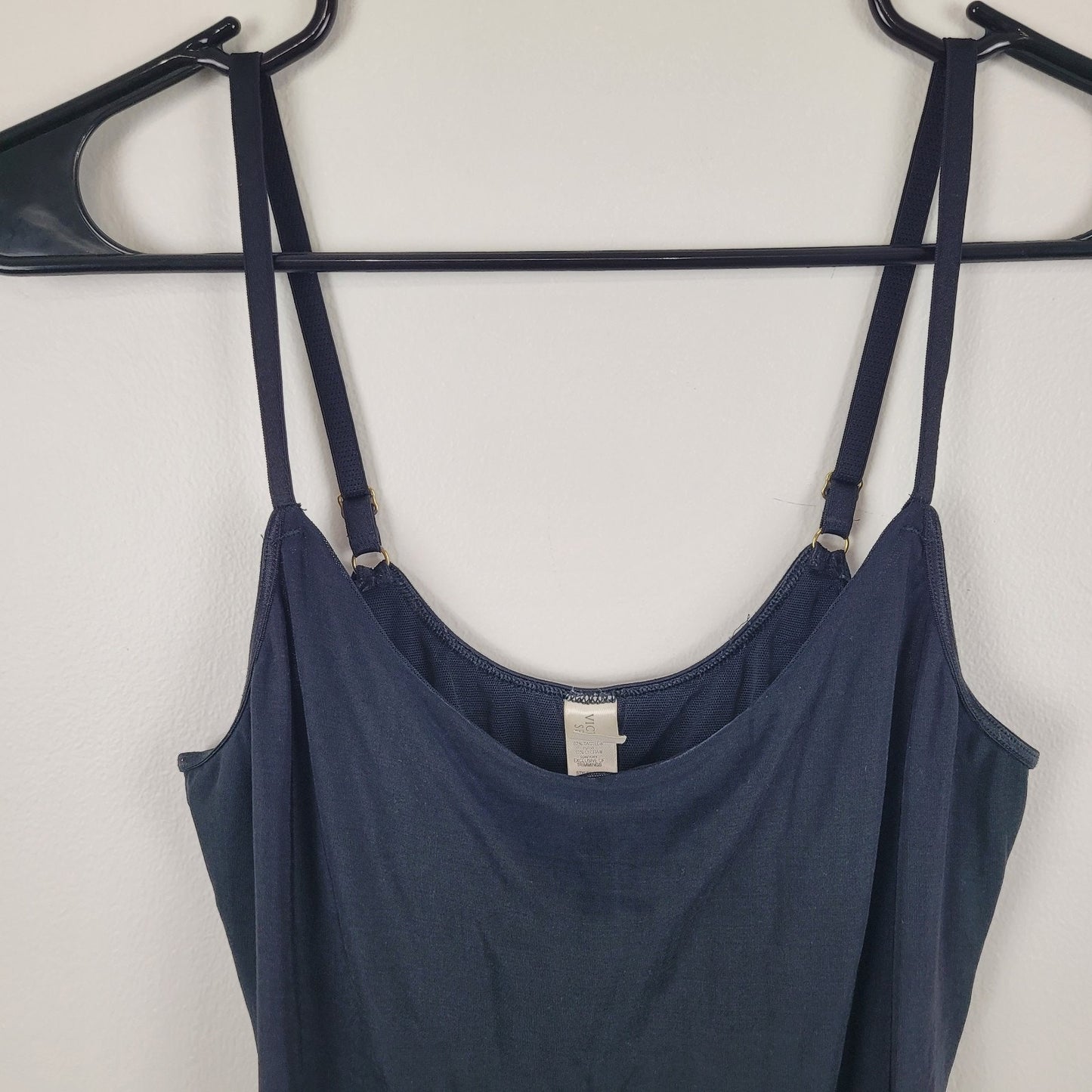 90s Victoria’s Secret Slip Dress Black Spaghetti Strap Minimalist Nightgown Y2K