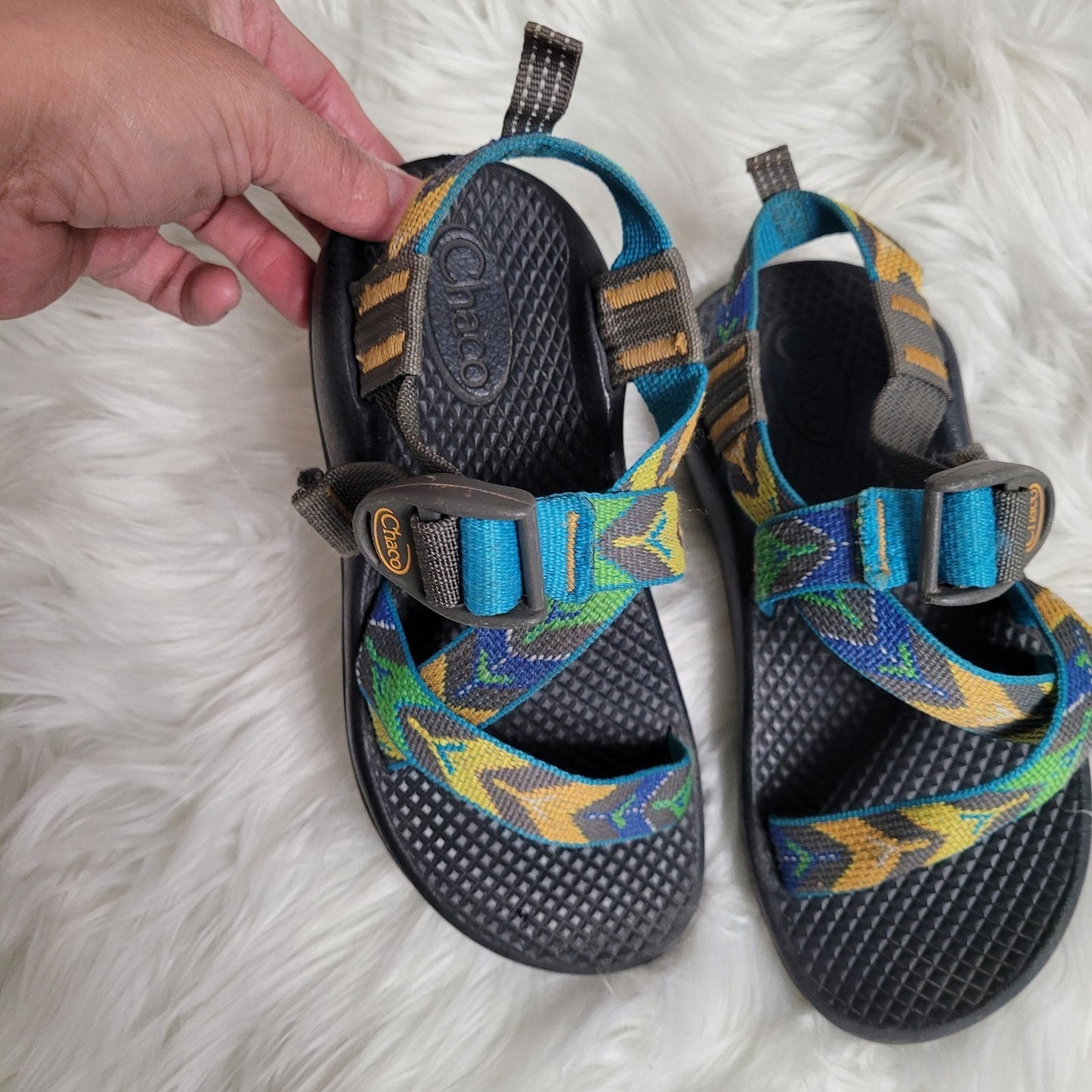 Chaco Z1 EcoTread Girls 12 Sandals Multicolor Waterproof Sport Outdoor EUC