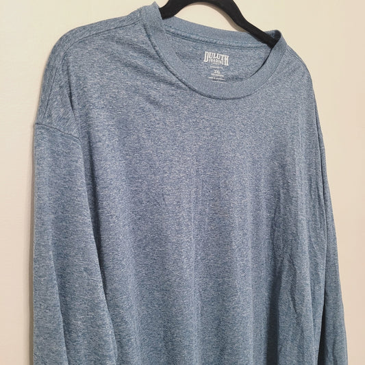 Duluth Trading Long Sleeve Shirt Men's 2XL Heather Blue Performance Base Layer