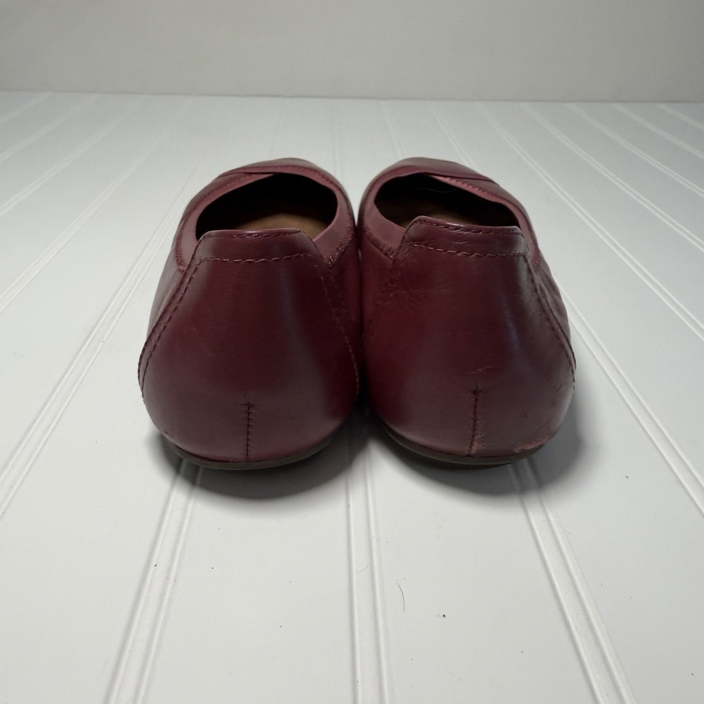 Vionic Caroll Ballet Flats Womens Size 7 Shiraz Wine Leather Slip On Comfort