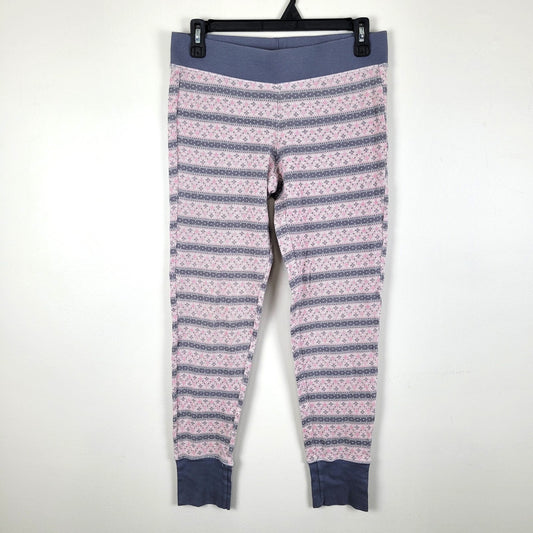 Victoria’s Secret Womens S Pink Gray Waffle Knit Pajama Pants Fair Isle Lounge