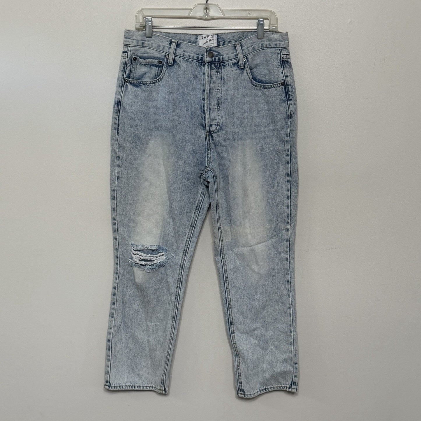 Twelve By Ontwelfth Womens Jeans Light Blue Acid Bleach Wash Denim 29