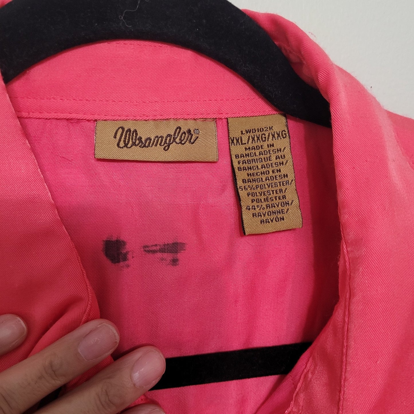 Vintage Wrangler Western Shirt Pink Embellished Longhorn Cactus Sequin Beaded