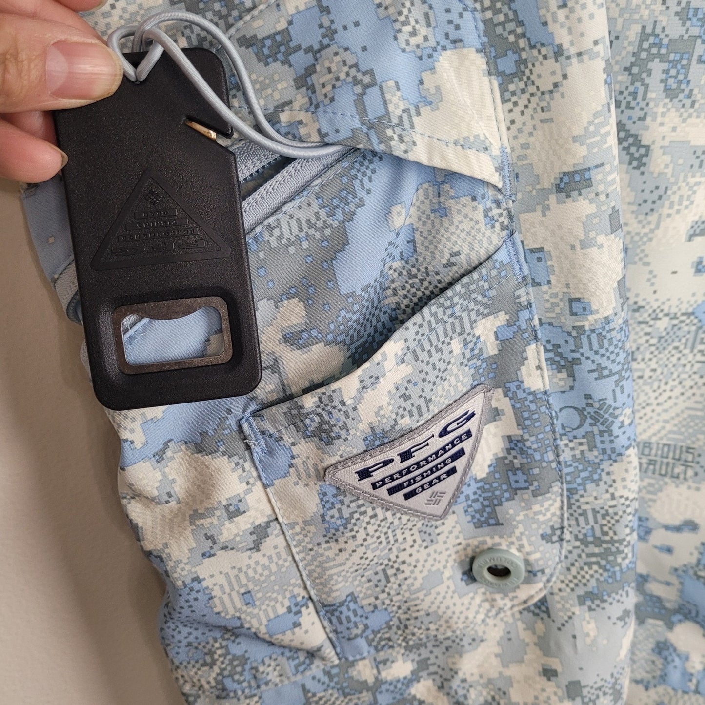 Columbia PFG Mens 42 Board Shorts Blue Camo Offshore Swim Trunks