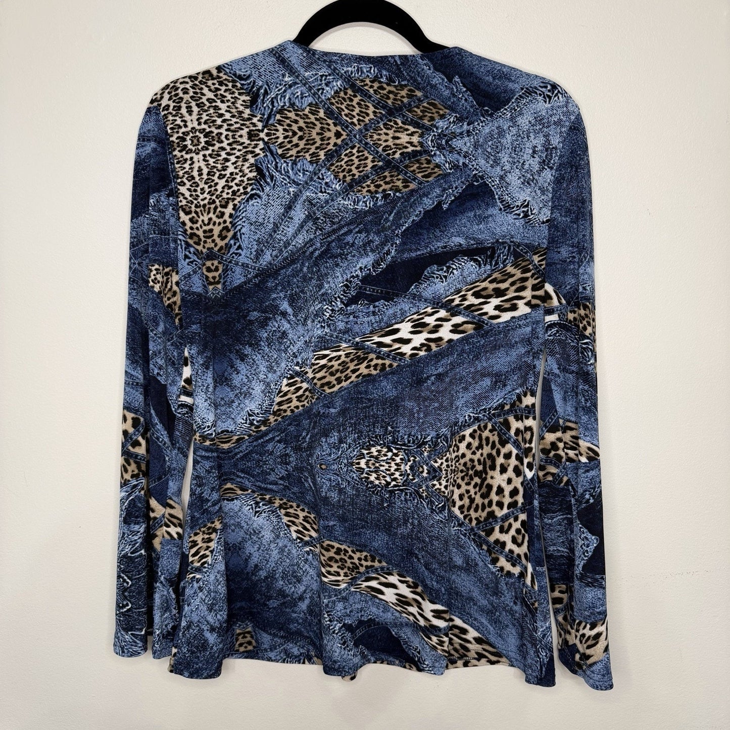 Madison Michelle Women’s Medium Retro Blue Cheetah Leather Y2K Fairy Office