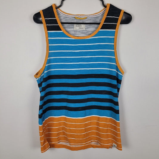 Free Planet Mens S Tank Top Striped Multicolor Sleeveless Summer Y2K