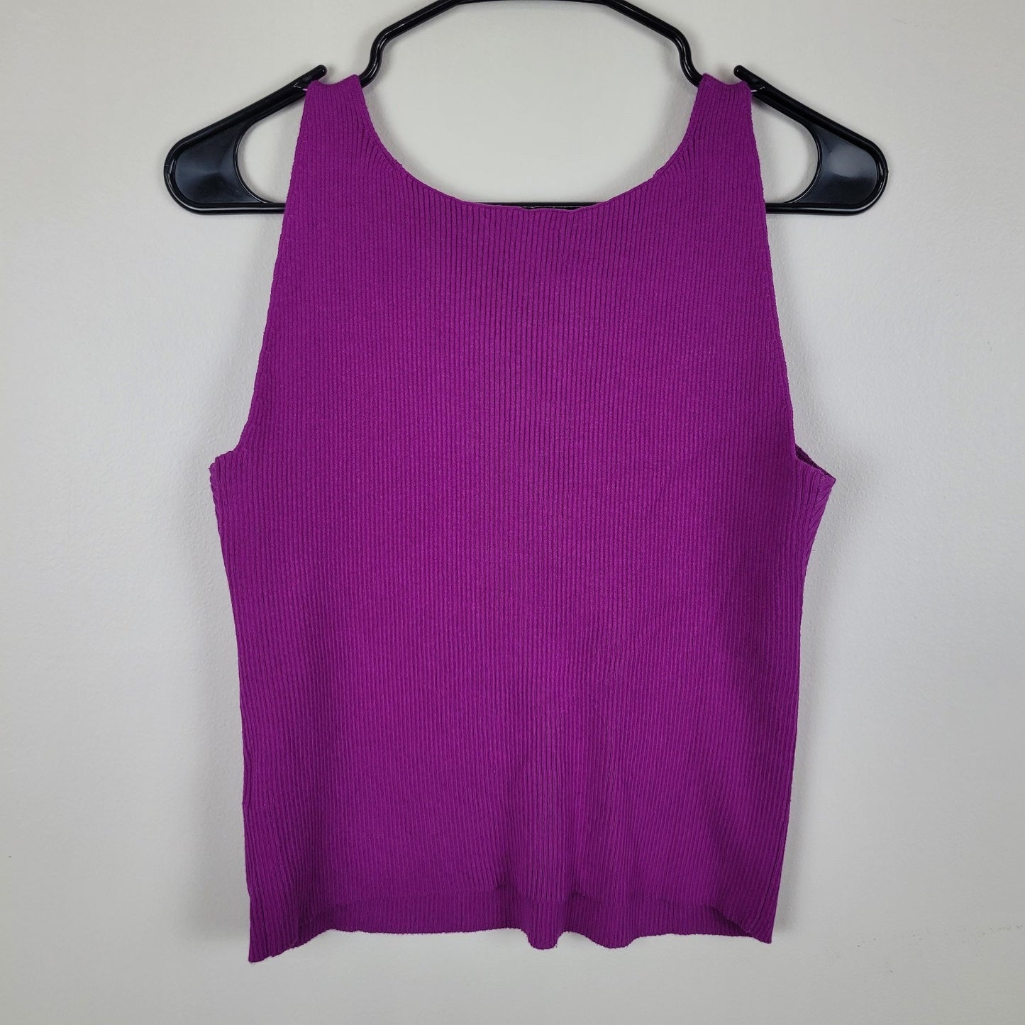 Lauren Ralph Lauren Womens Large Purple Knit V-Neck Tank Top Sleeveless